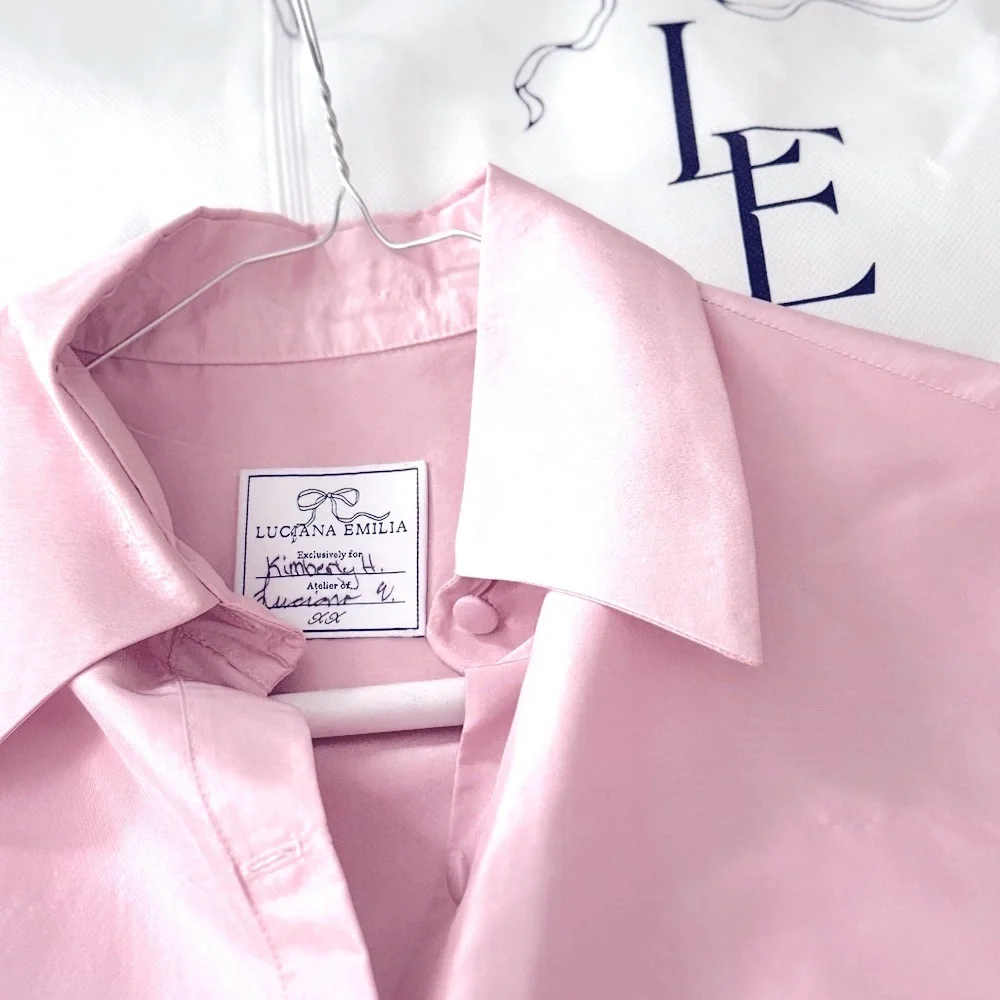 Women's Pink Midi Shirt Dress with Self-Tie Bow - Picture 2 of 4